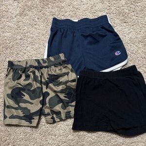 Champion Navy Athletic Shorts with Camo & Black Kids 3-Pack